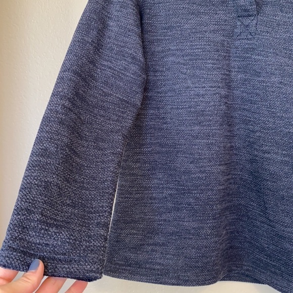 Avalanche Heathered Navy Cozy Quarter Button Sweater sz Small - Picture 4 of 11